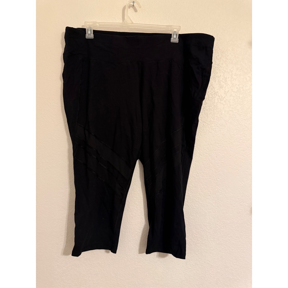 Lane Bryant Black Mesh Crop Leggings Athleisure Workout Activewear Size 26 28